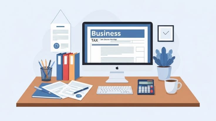 Business Registration Desk Illustration